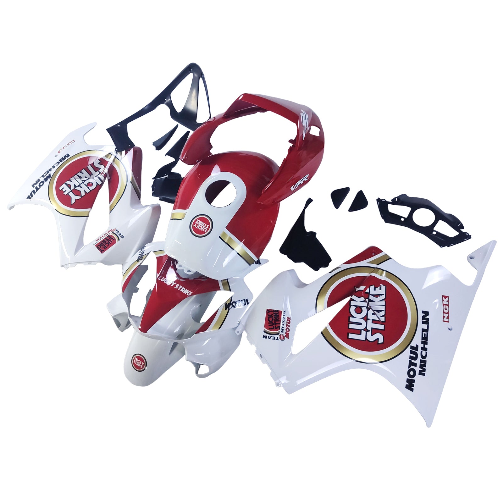 Amotopart 2002-2013 Honda VFR800white Red Fairing Kit