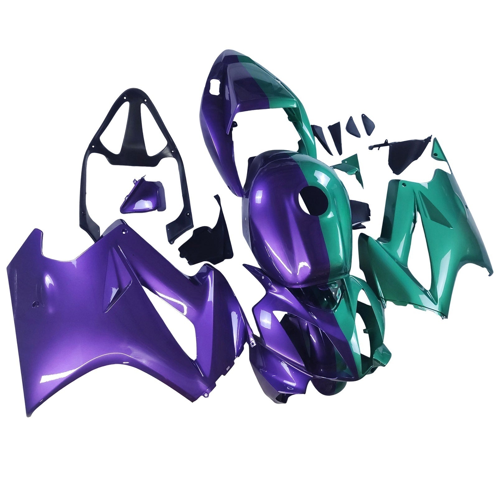 Amotopart 2002-2012 Honda VFR800 Purple Green Fairing Kit