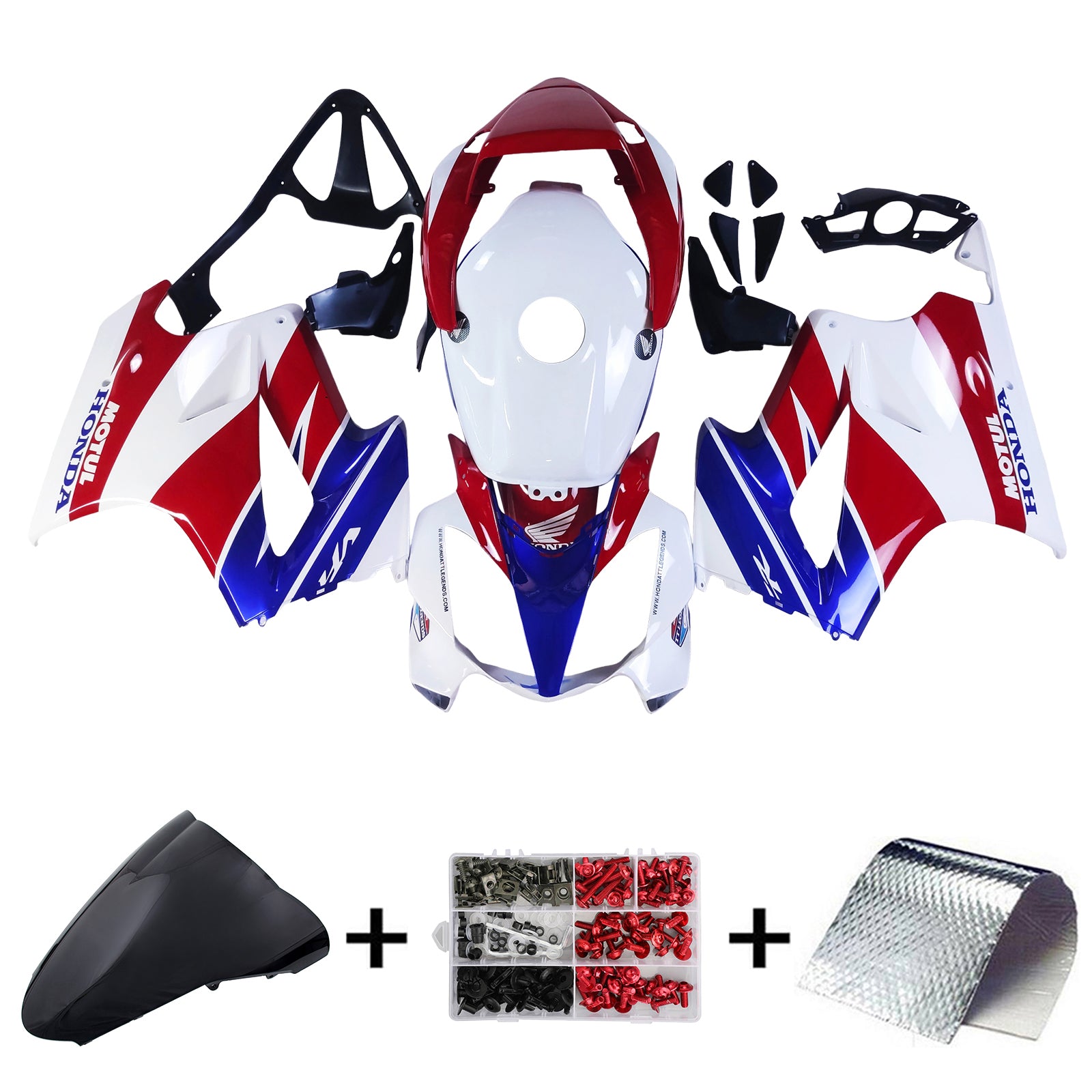Amotopart 2002-2012 Honda VFR800White Red Black Blue Fairing Kit