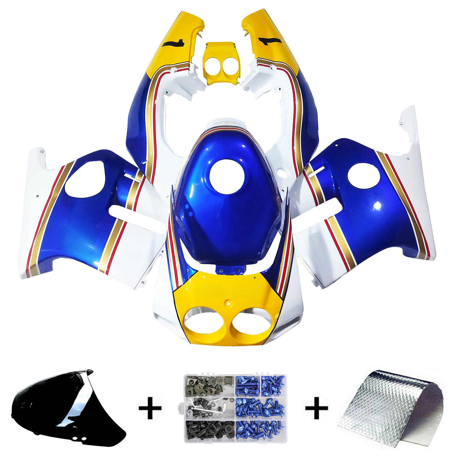 Amotopart 1990-1998 CBR250RR MC22 Honda Yellow&Blue Fairing Kit