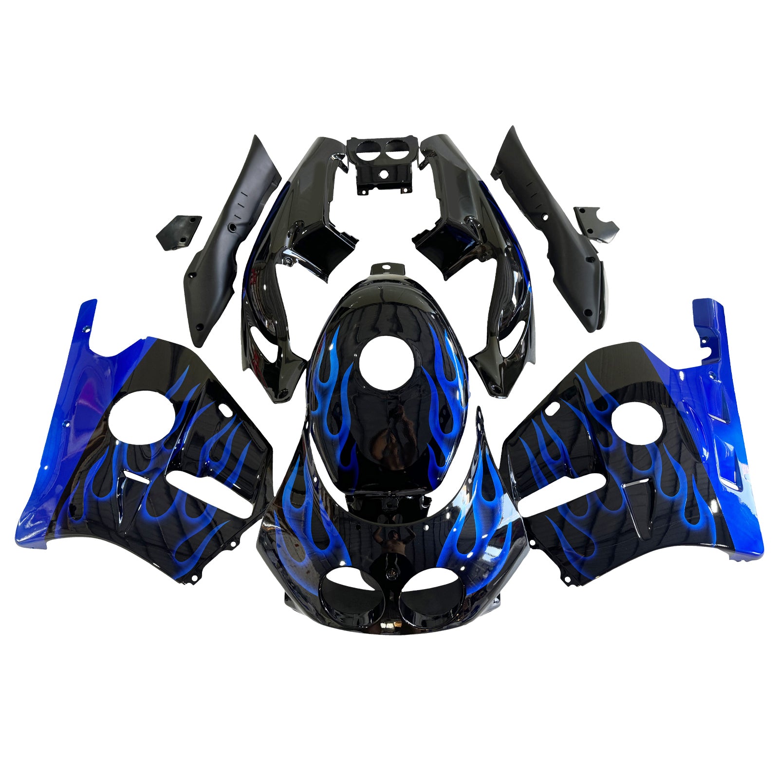 Amotopart 1990-1998 Honda CBR250RR MC22 Black Blue Fairing Kit