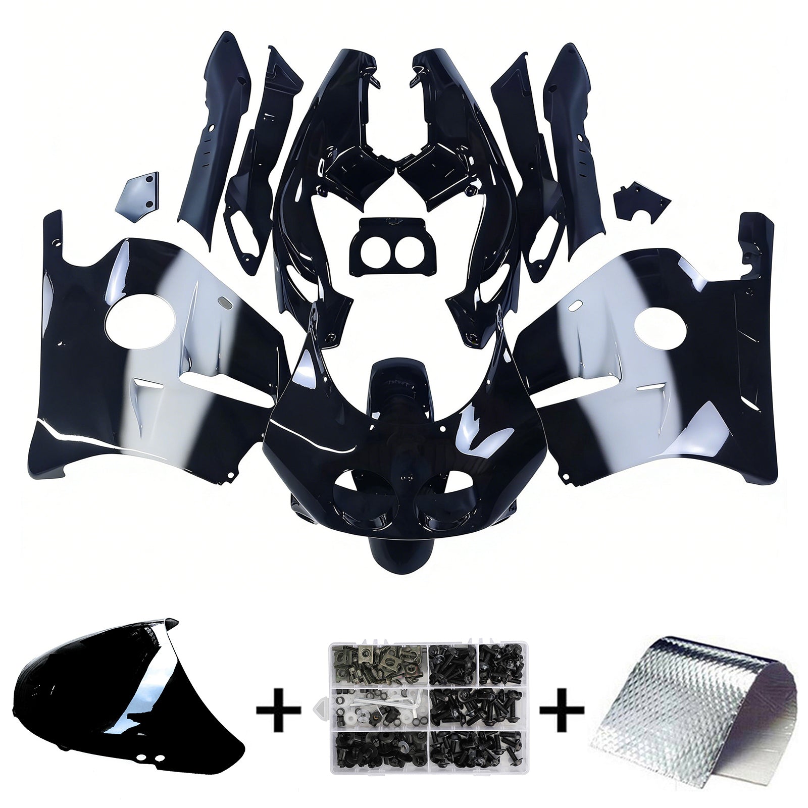 Amotopart 1990-1998 Honda CBR250RR MC22 Black White Fairing Kit