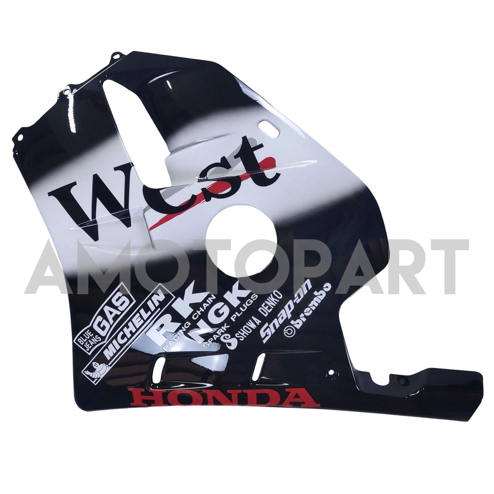 Amotopart 1990–1998 Honda CBR250RR MC22 Schwarz-Weiß-Verkleidungsset