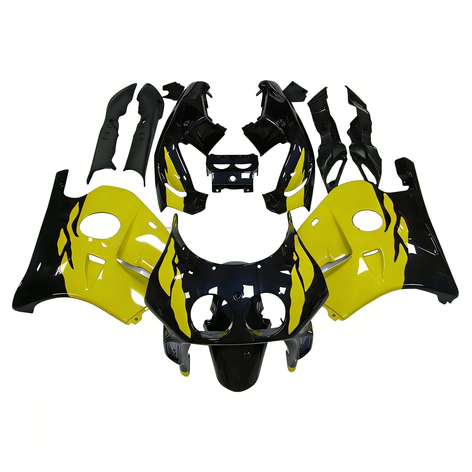 Amotopart 1990-1998 Kit carena Honda CBR250RR MC22 nero giallo