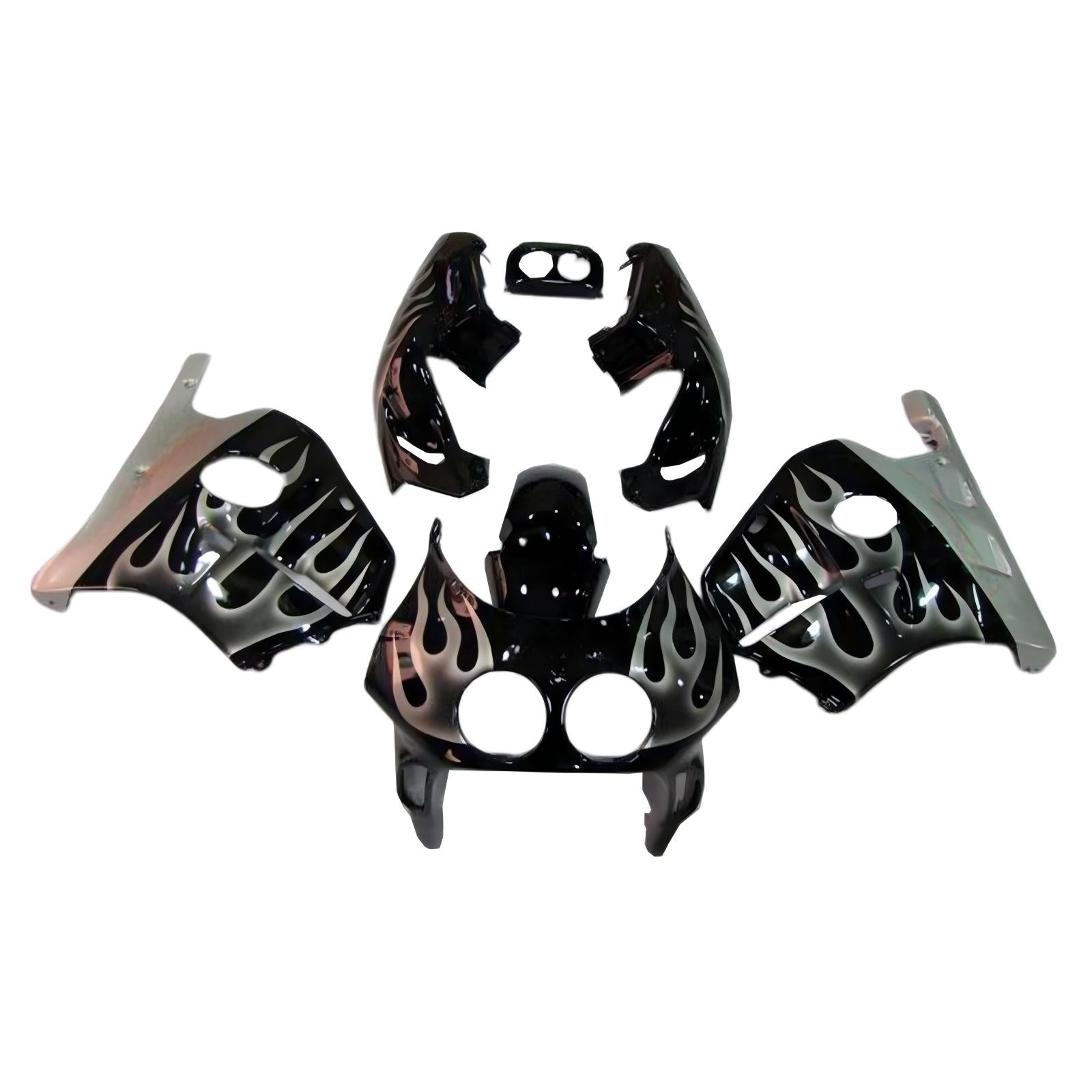 Amotopart 1990-1998 Honda CBR250RR MC22 Black Silver Fairing Kit
