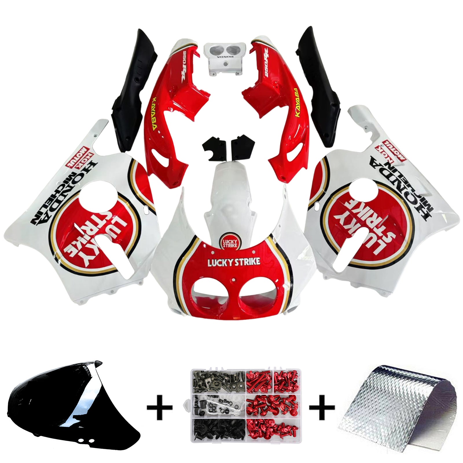 Amotopart 1990-1998 Honda CBR250RR MC22 White Red Fairing Kit