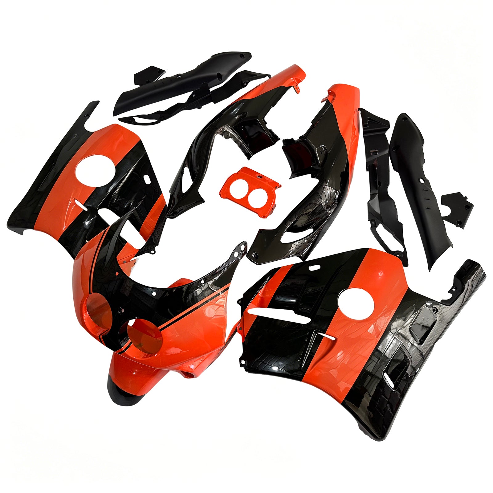 Amotopart 1990-1998 Honda CBR250RR MC22 Orange Black Fairing Kit