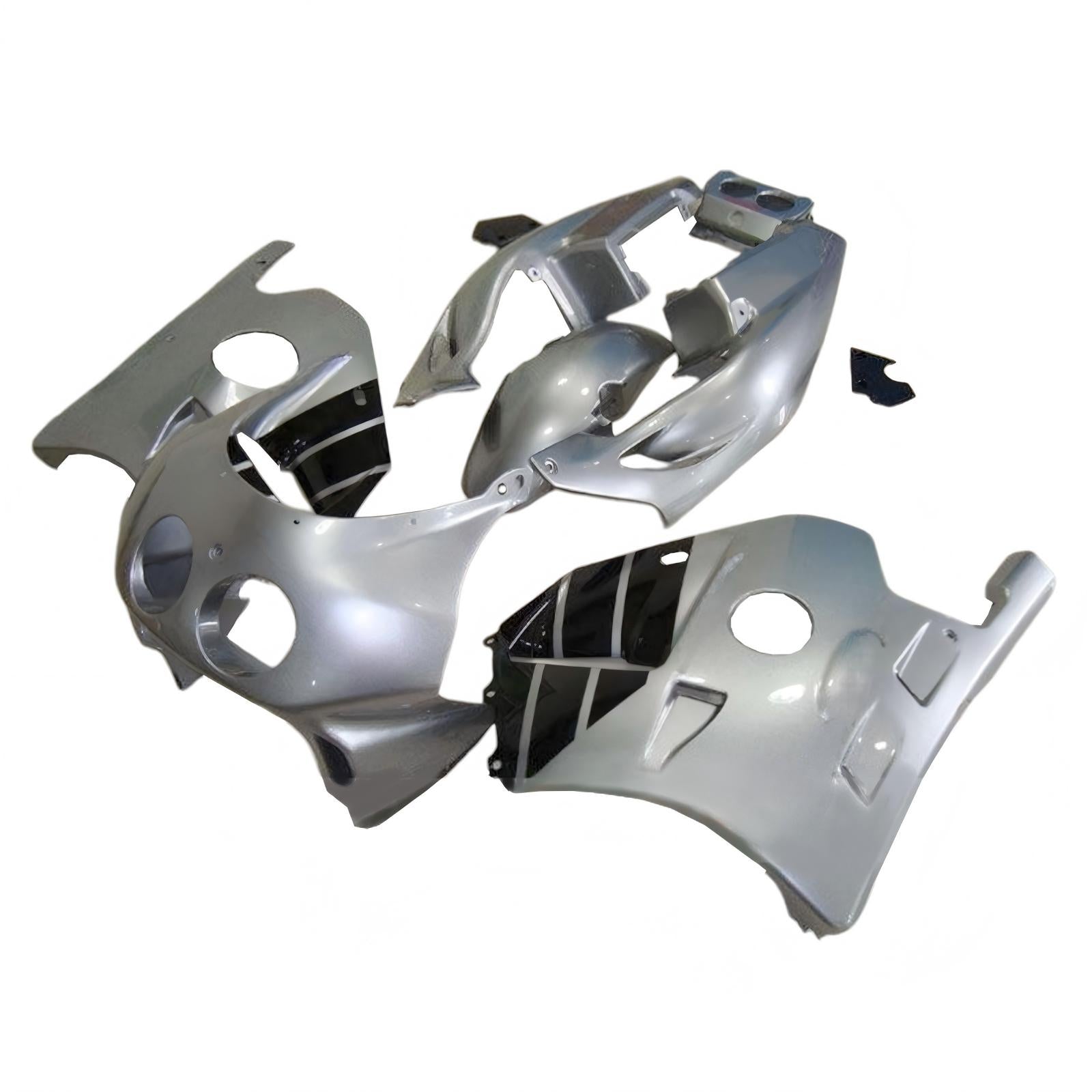 Amotopart 1990–1998 Honda CBR250RR MC22 Silber Schwarz Verkleidungsset