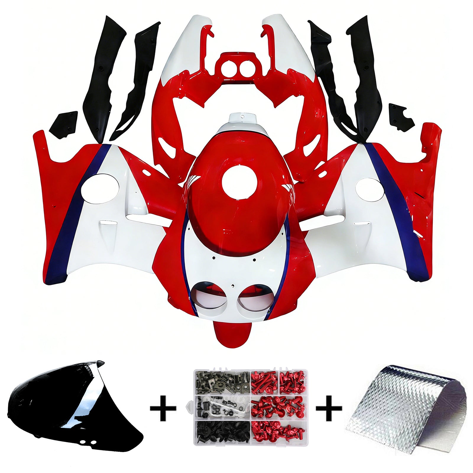 Amotopart 1990-1998 Honda CBR250RR MC22 Red White Fairing Kit