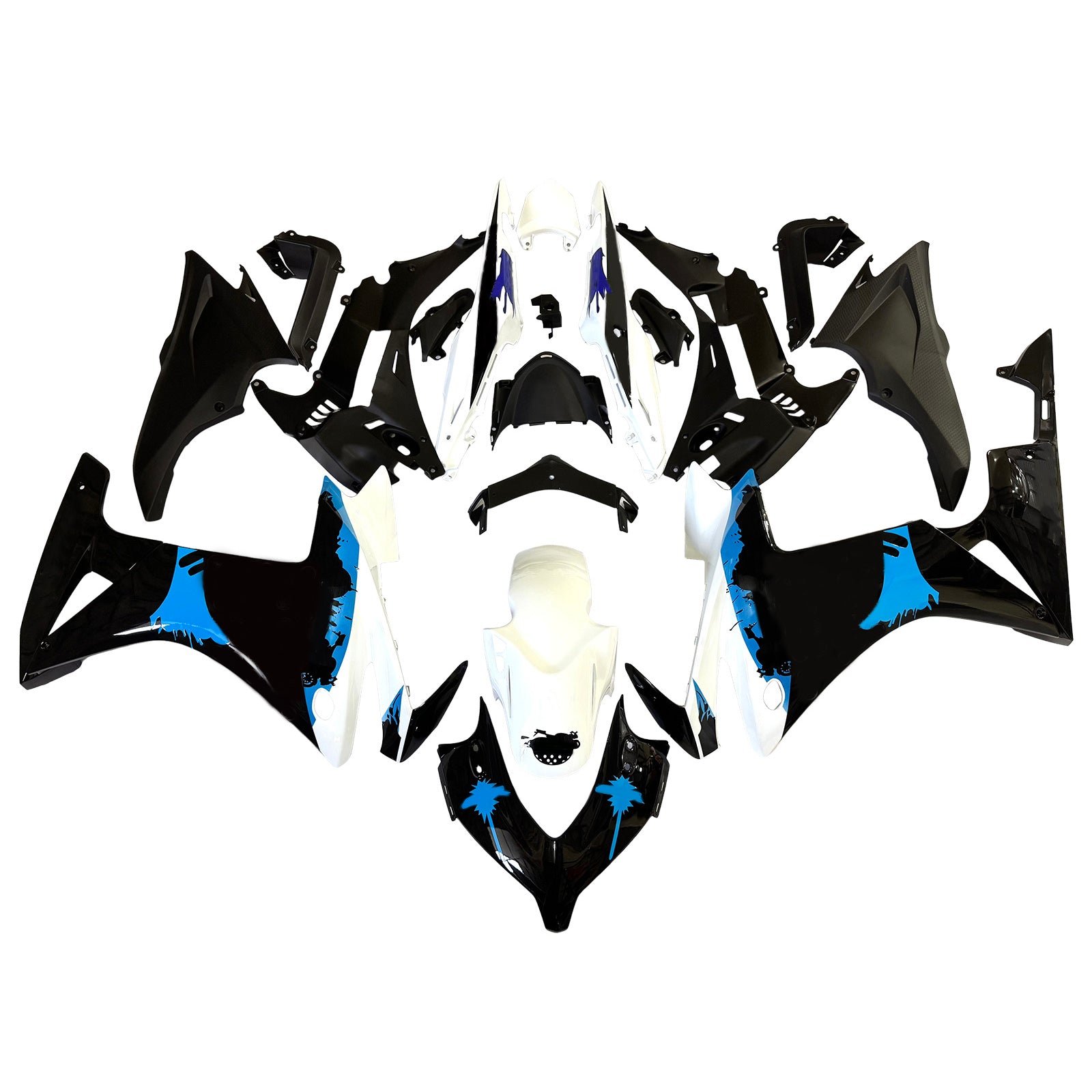 Amotopart 2013-2015 Honda CBR500R Fairing Black&White Spot Kit