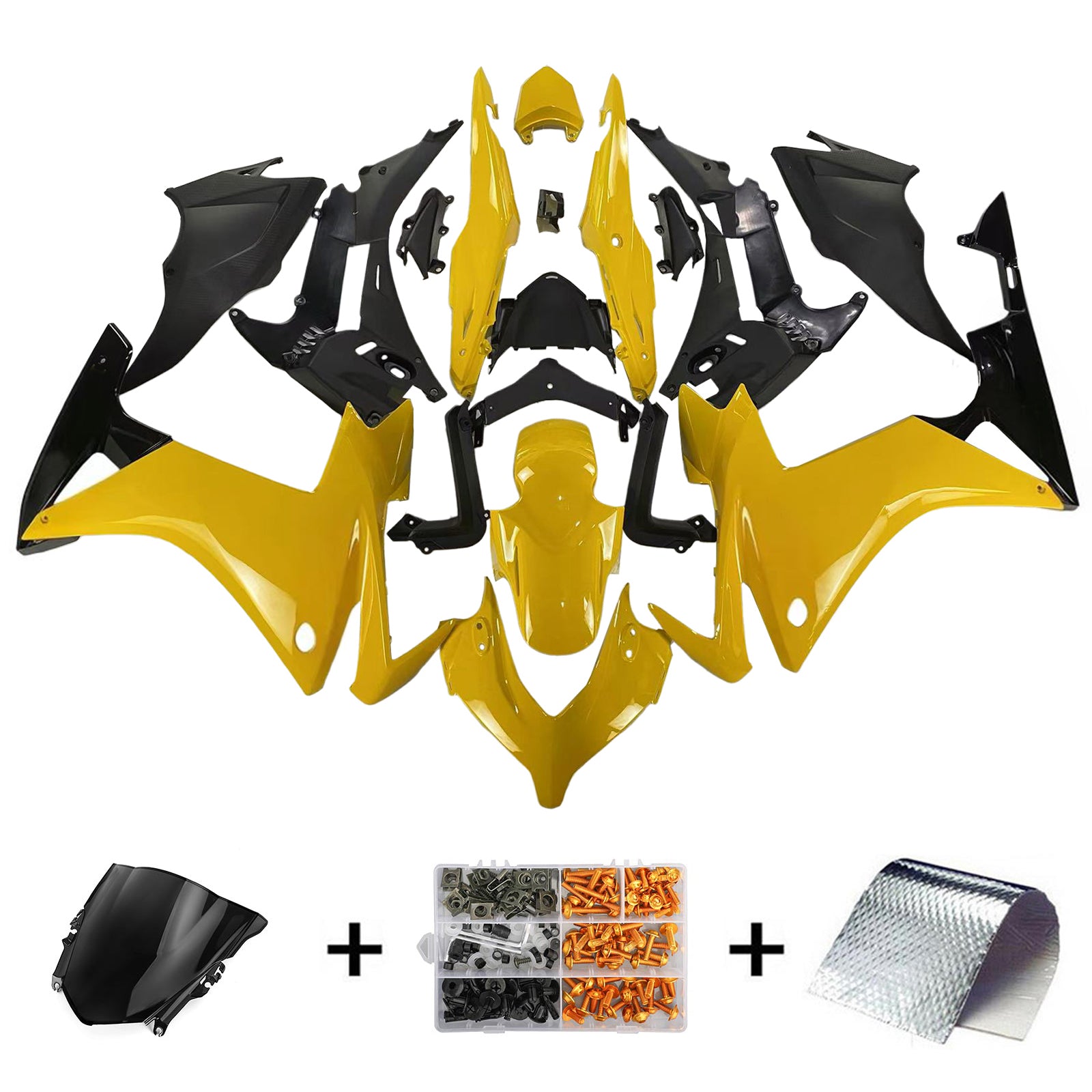 Amotopart 2013-2015 Honda CBR500R Kit amarelo de carenagem