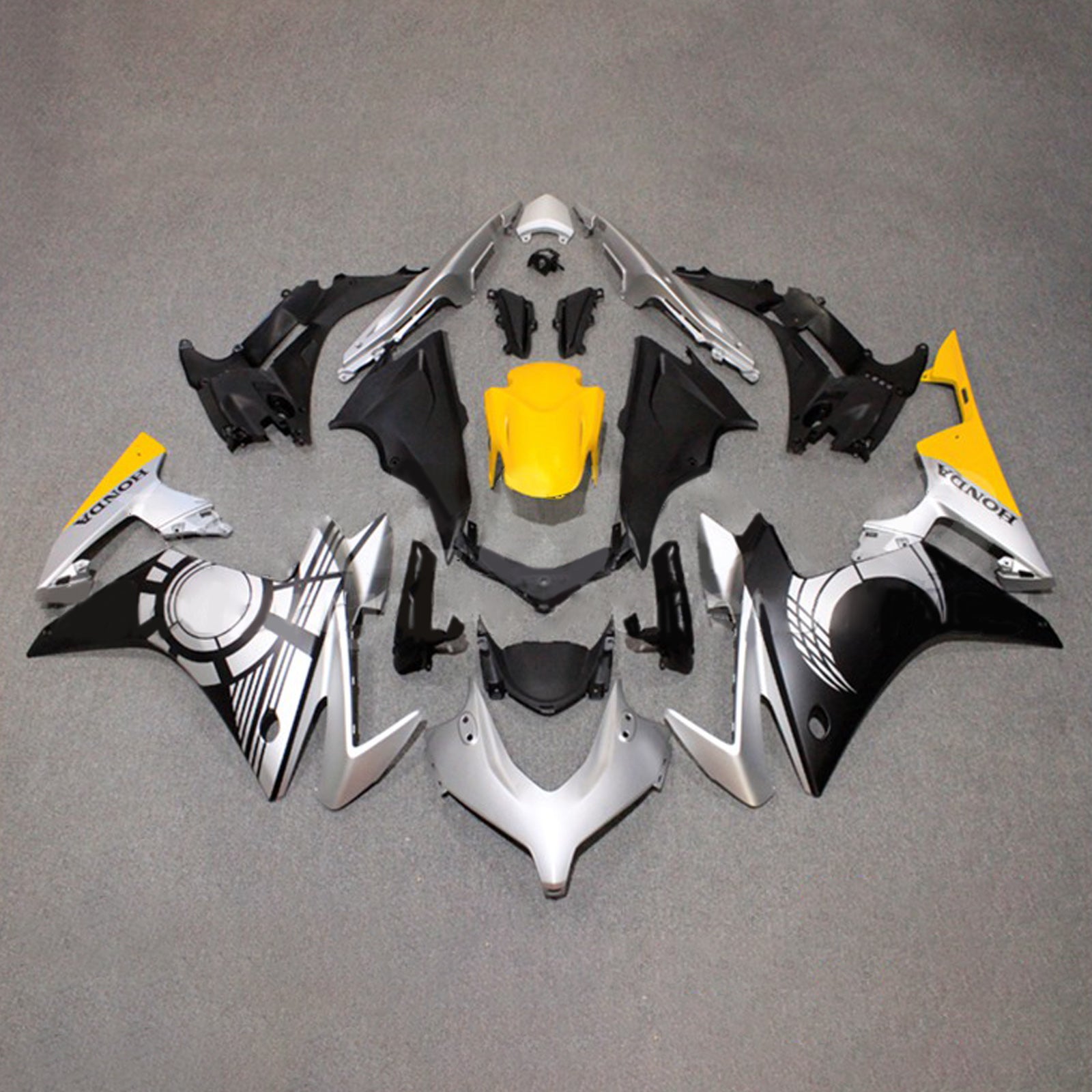 Amotopart 2013-2015 CBR500R Honda Gray & Yellow Fairing Kit