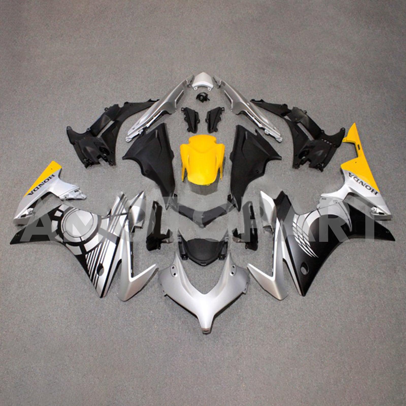 Amotopart 2013-2015 CBR500R Honda Gray & Yellow Fairing Kit