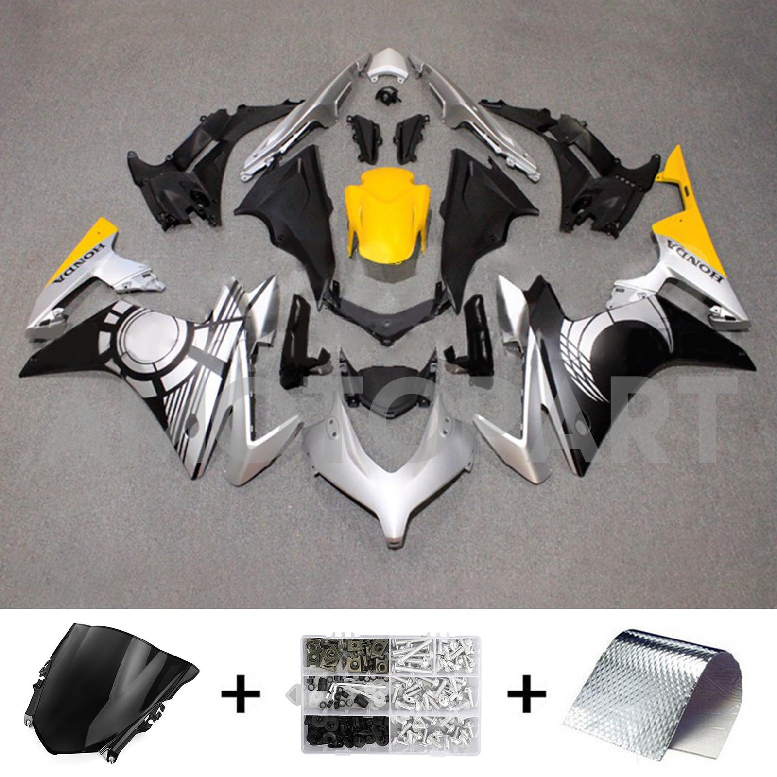 Amotopart 2013-2015 CBR500R Honda Gray & Yellow Fairing Kit