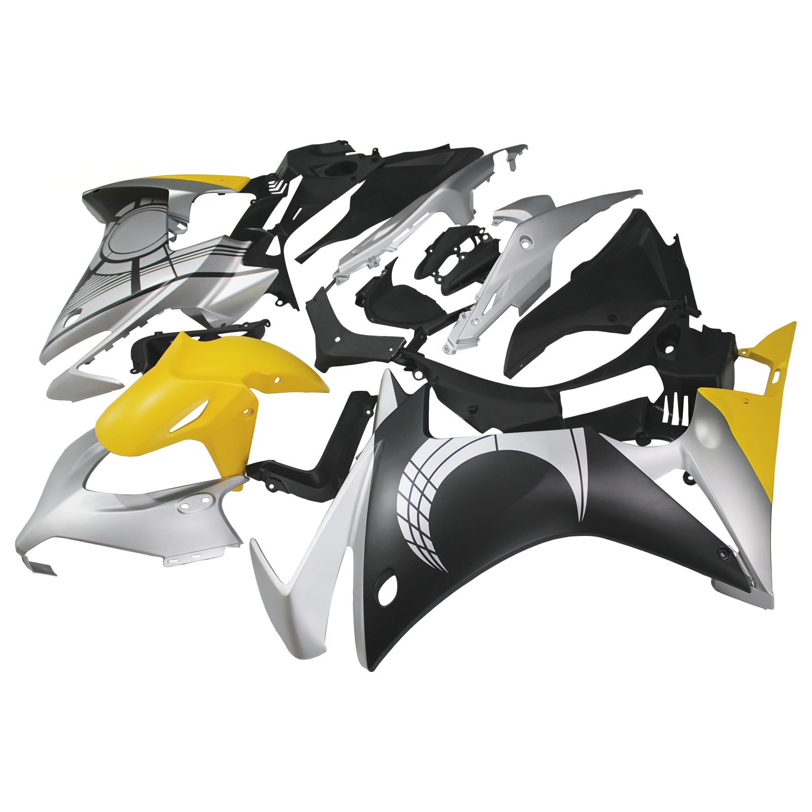 Amotopart 2013-2015 CBR500R Honda Gray & Yellow Fairing Kit