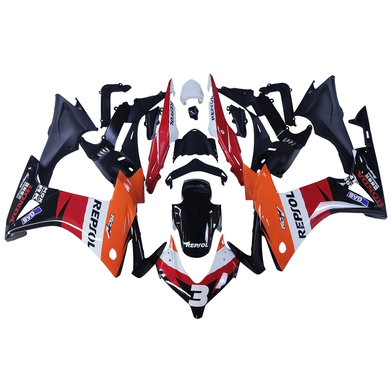 Amotopart 2013-2015 CBR500R Honda Red&Orange Repjol Fairing Kit