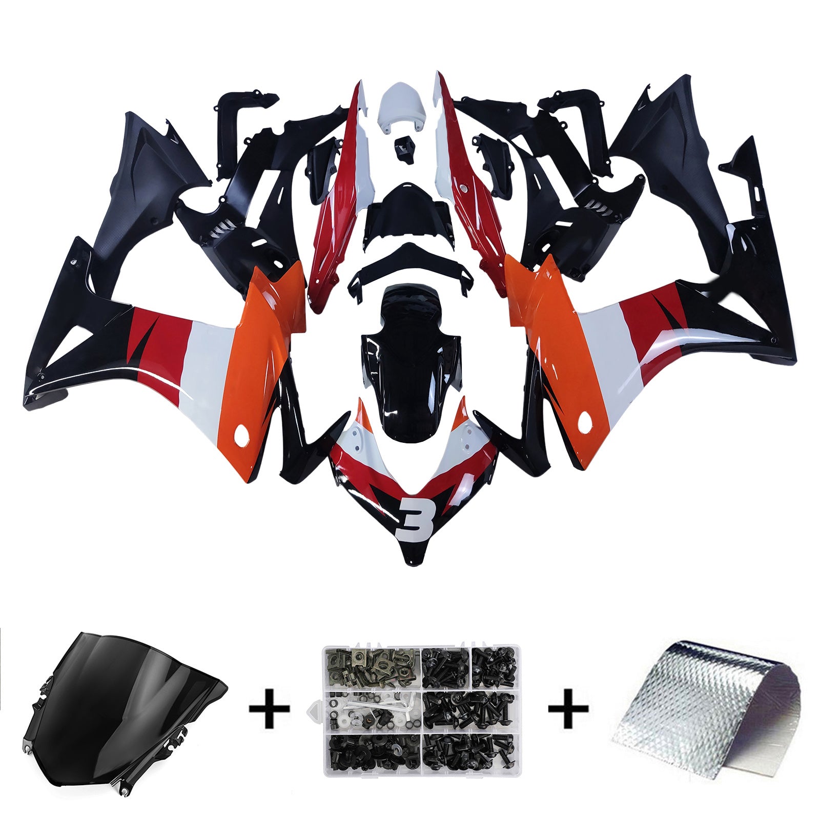 Amotopart 2013-2015 CBR500R Honda Red&Orange Fairing Kit