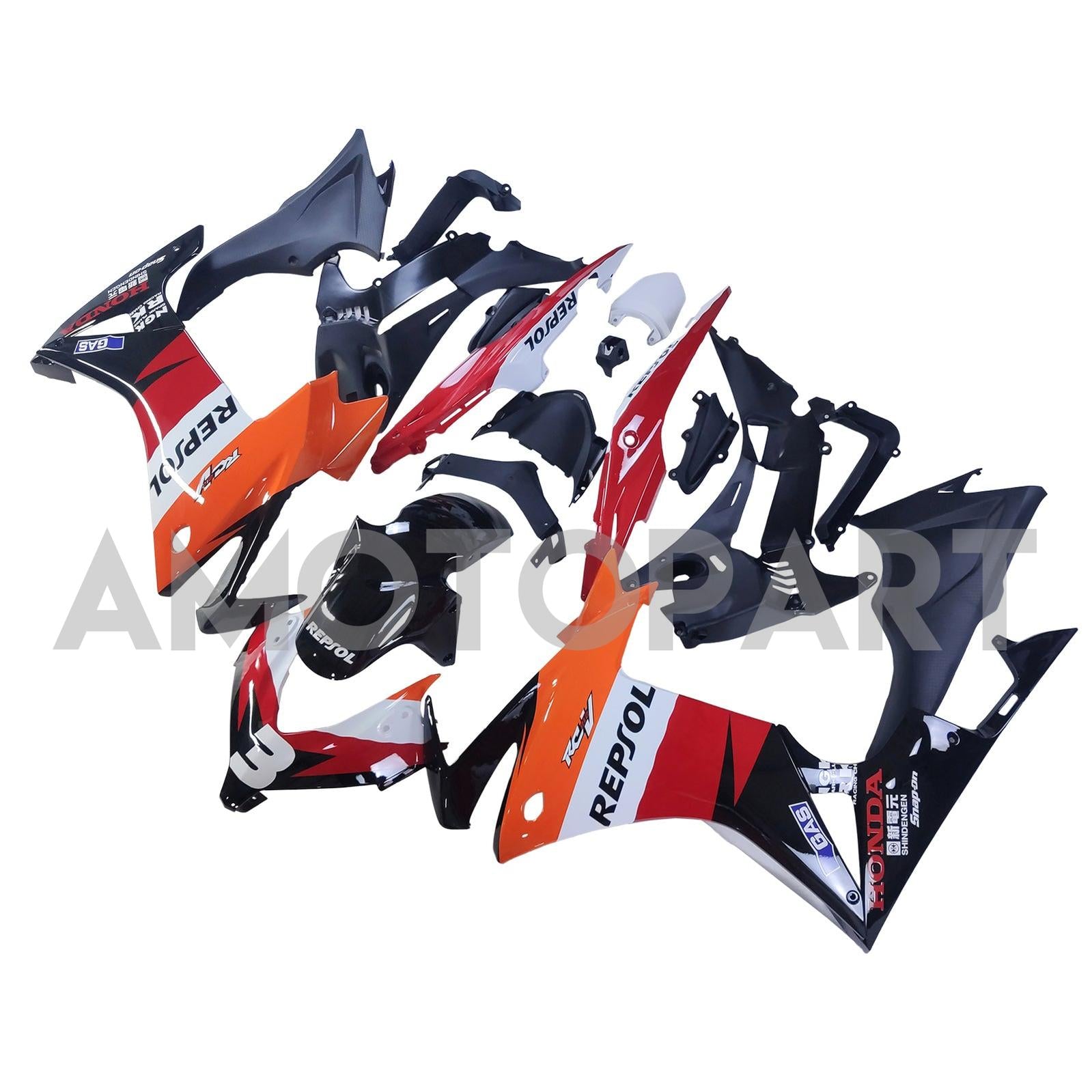 Amotopart 2013-2015 CBR500R Honda Red&Orange Repjol Fairing Kit