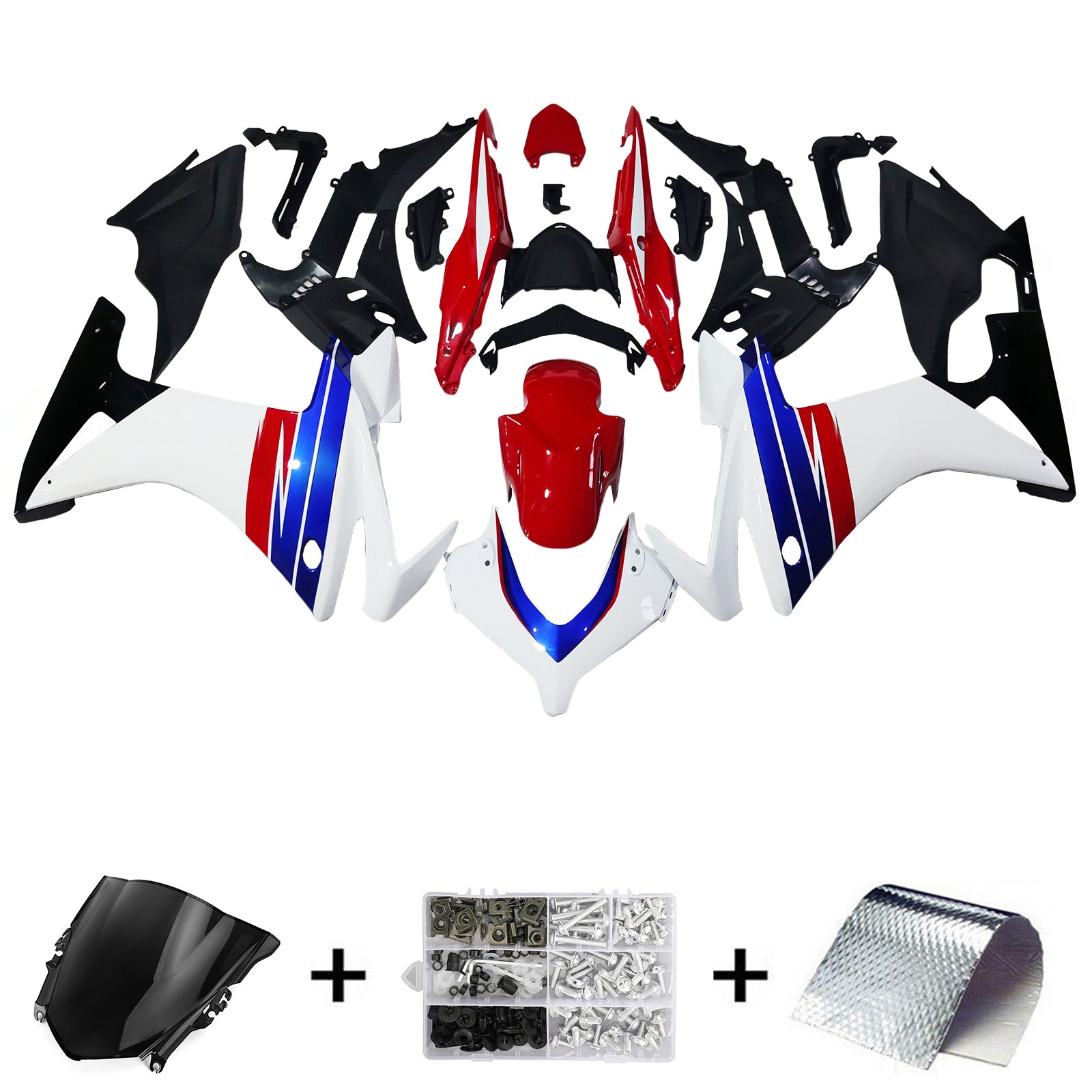 Amotopart 2013-2015 CBR500R Honda Rojo y Azul Style1 Kit de carenado