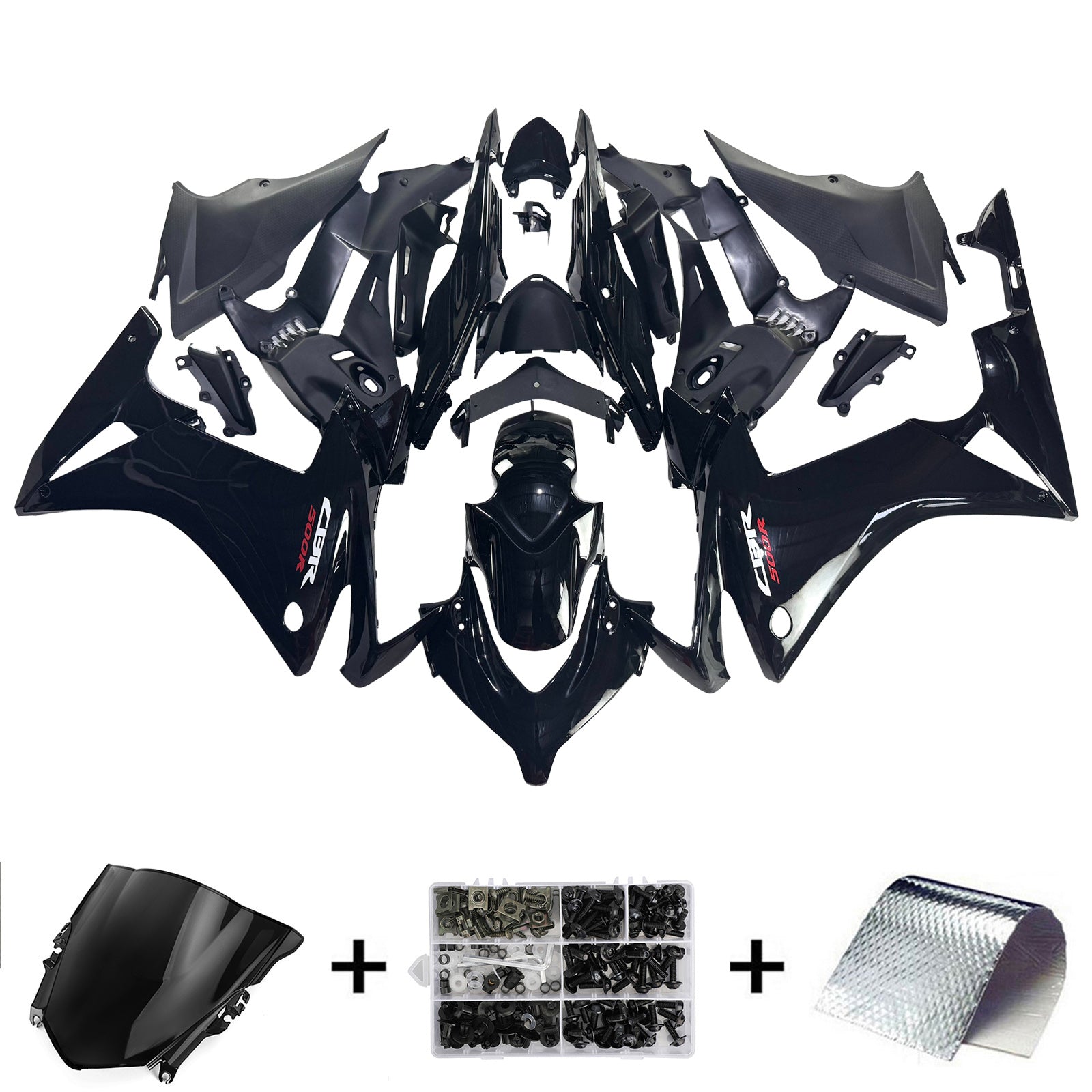 Amotopart 2013-2015 CBR500R Honda Gloss Black Fairing Kit