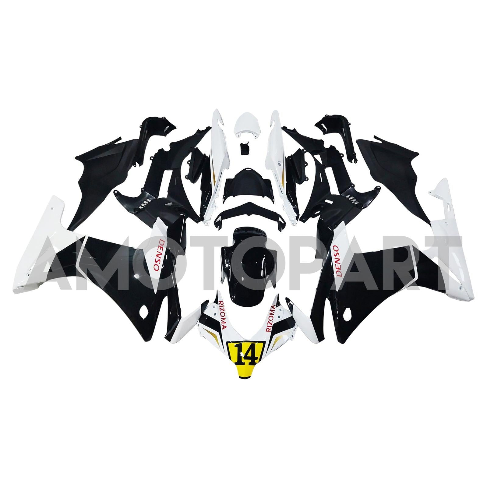 Amotopart 2013-2015 Honda CBR500R White Black Fairing Kit