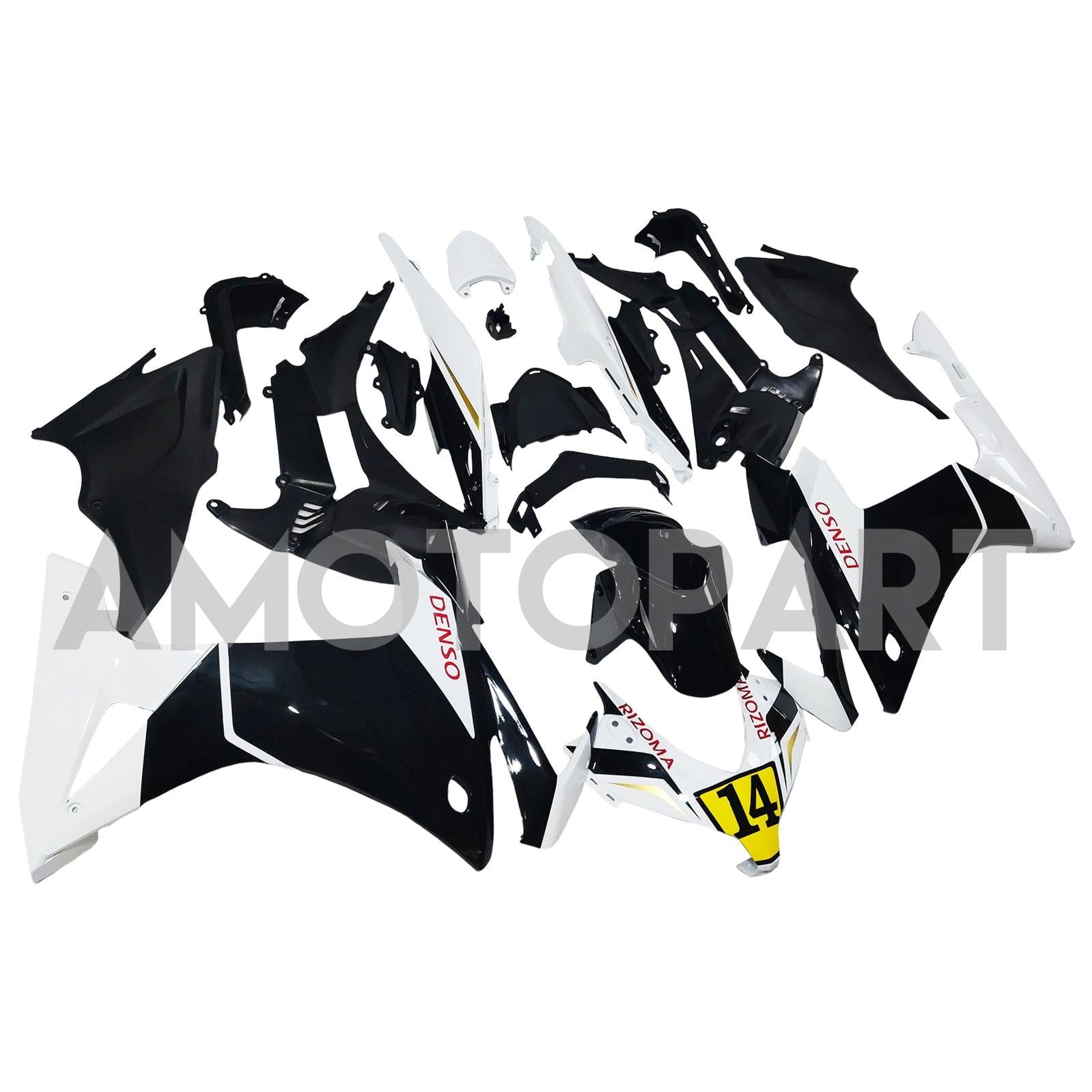 Amotopart 2013-2015 Honda CBR500R White Black Fairing Kit