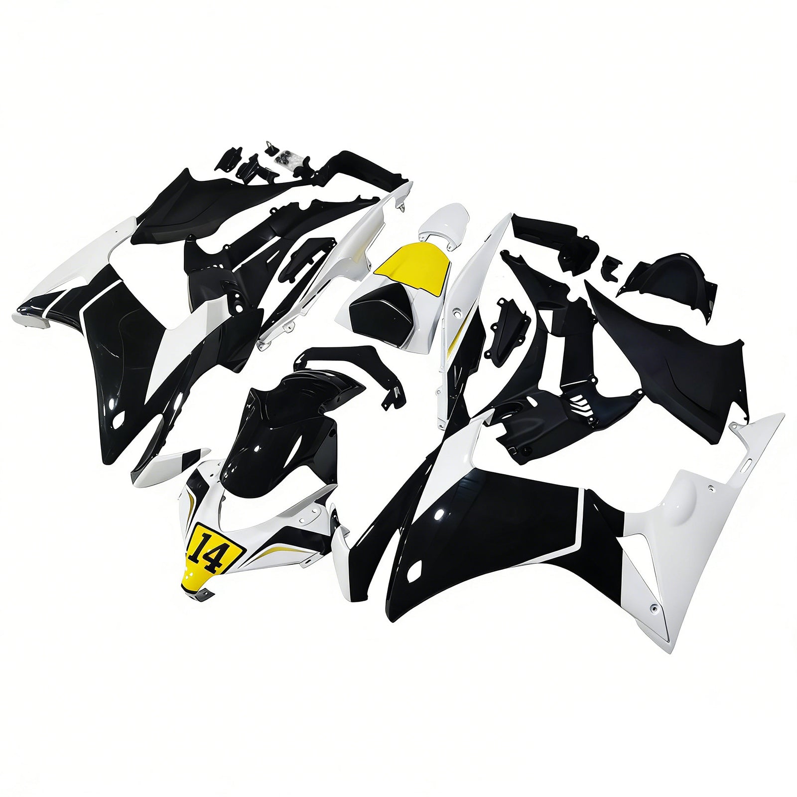 Amotopart 2013-2015 Honda CBR500R Kit de carenado blanco negro