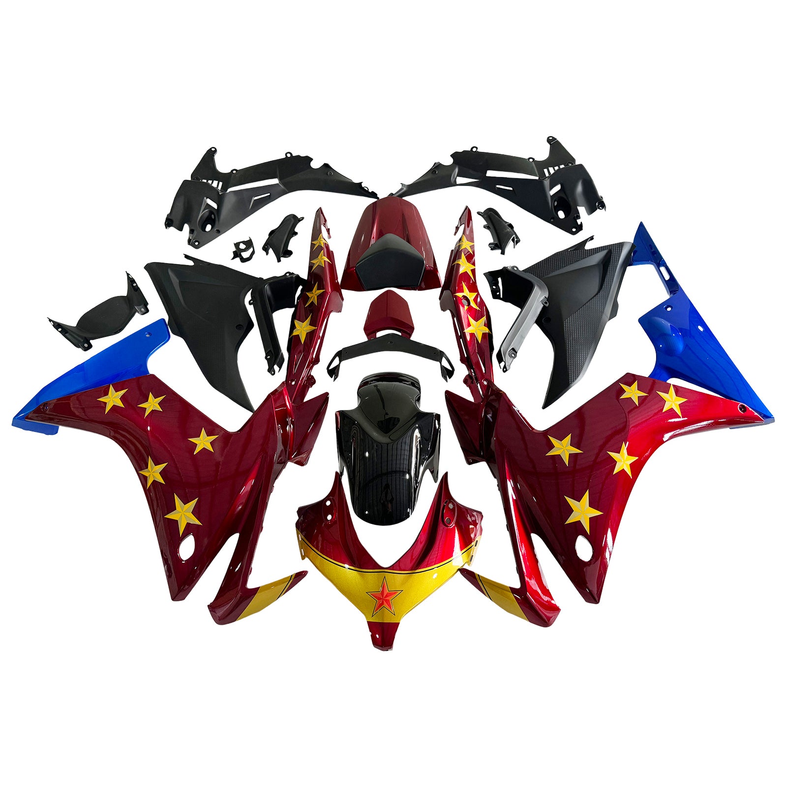 Amotopart 2013-2015 Honda CBR500R Red Blue Fairing Kit