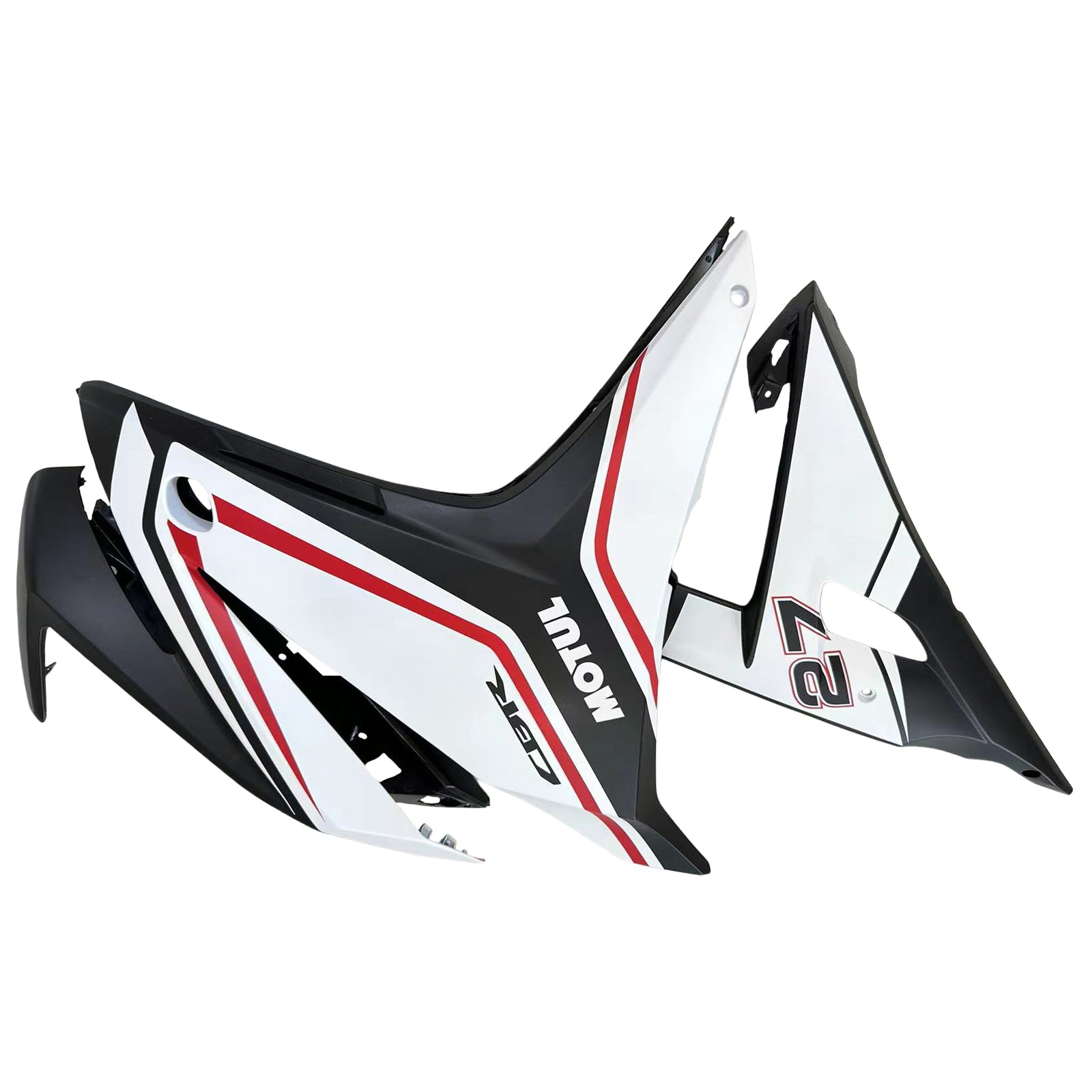 Amotopart 2016-2018 Honda CBR500R Fairing White & Red Stripe Kit