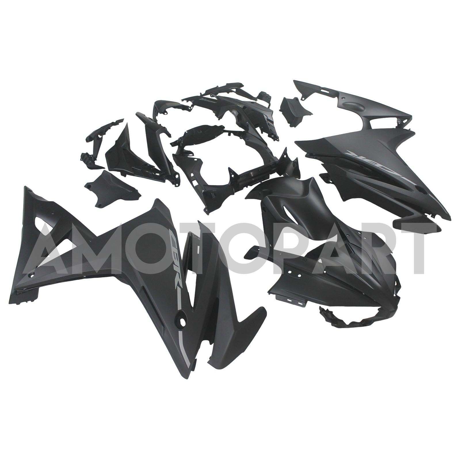 Amotopart 2016-2018 Honda CBR500R Verkleidung Mattes Black Kit