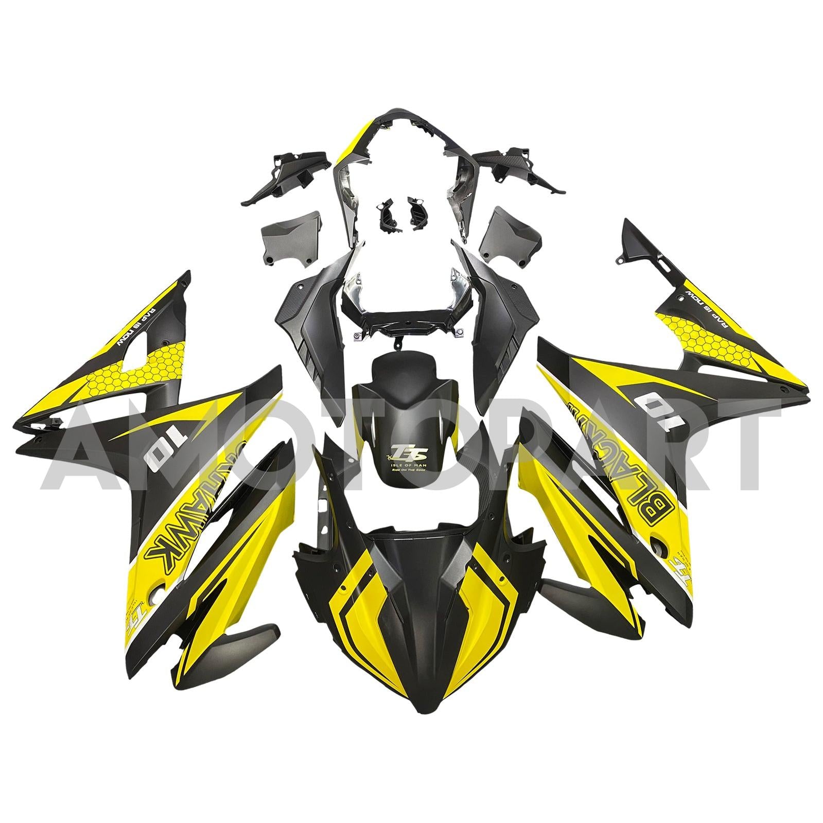 Amotopart 2016-2018 Honda CBR500R Fairing Yellow&Black Kit