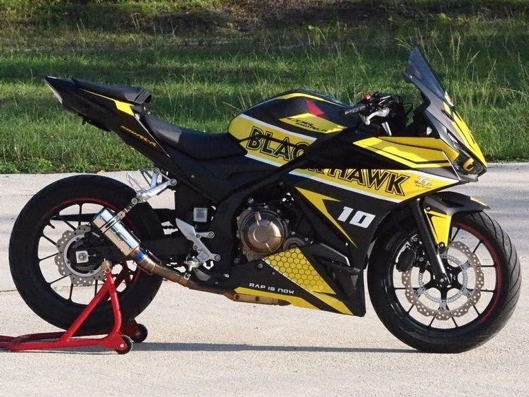 Amotopart 2016–2018 Honda CBR500R Verkleidung, Gelb&Schwarzes Kit