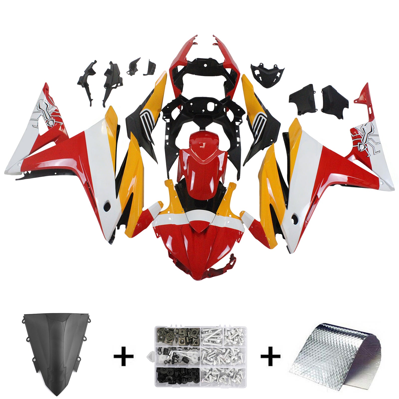 Amotopart 2016-2018 Honda CBR500R Fairing Red&Orange Kit