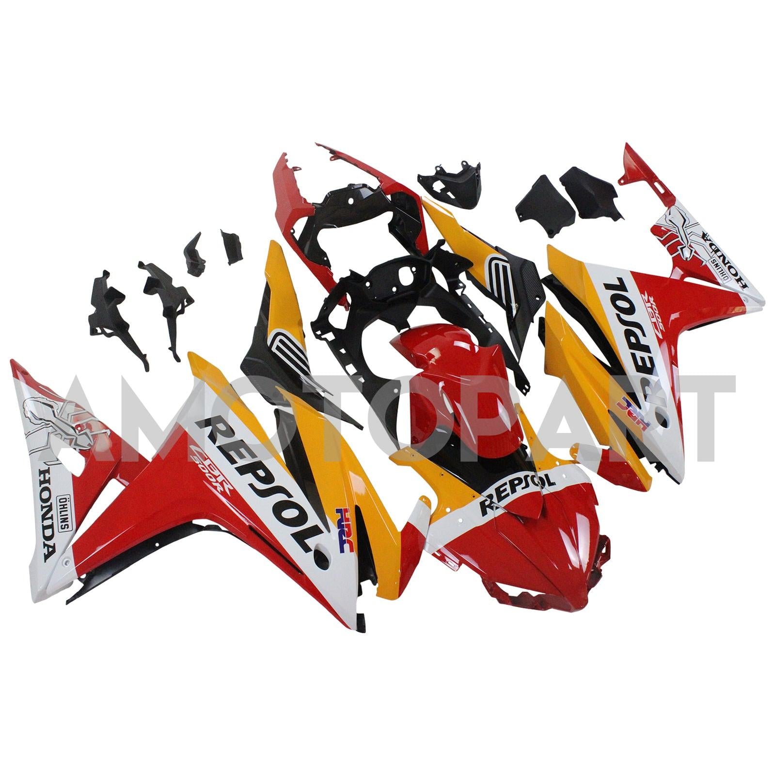 Amotopart 2016-2018 Honda CBR500R Fairing Red&Orange Repjol Kit