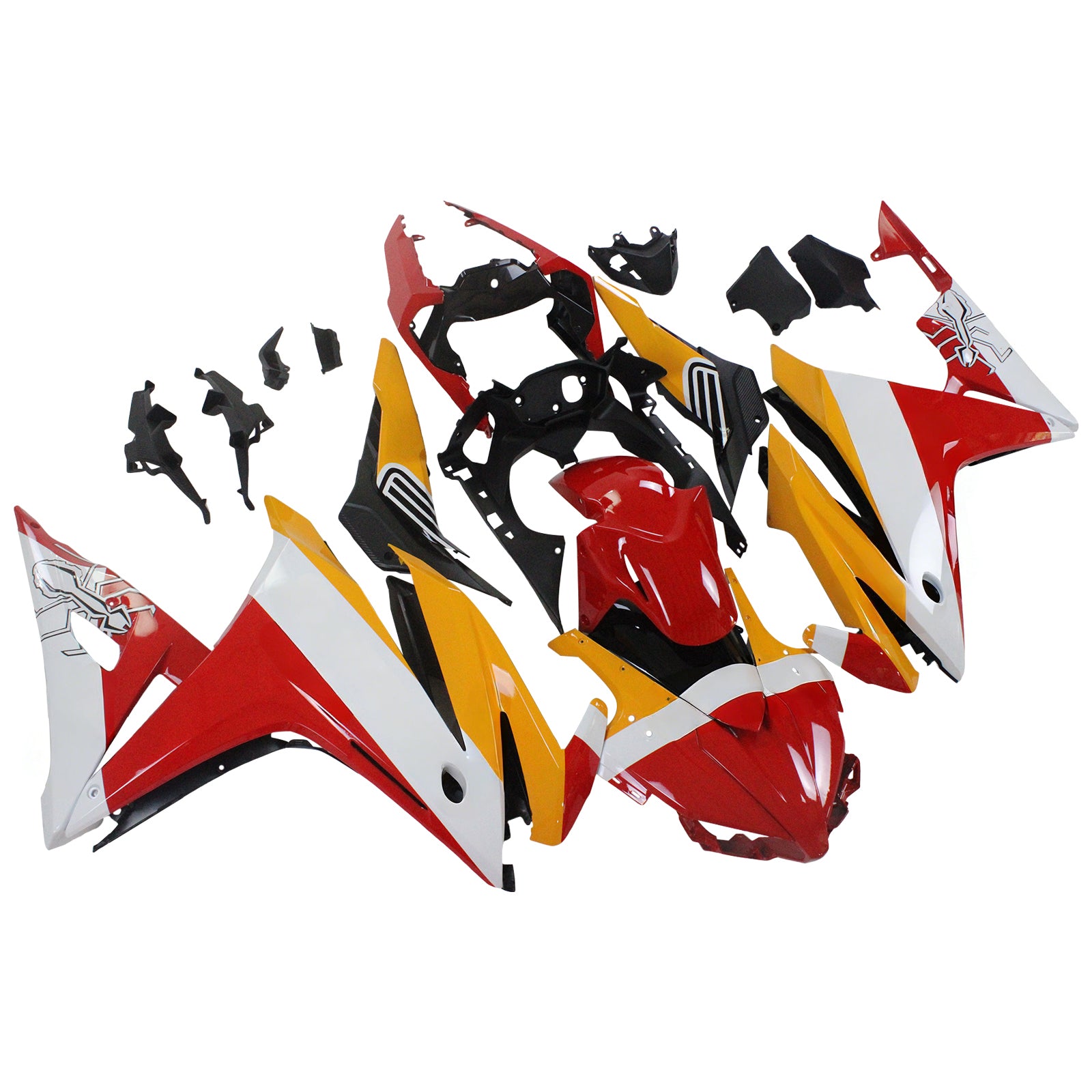 Amotopart 2016-2018 Honda CBR500R Fairing Red & Orange Repjol Zestaw