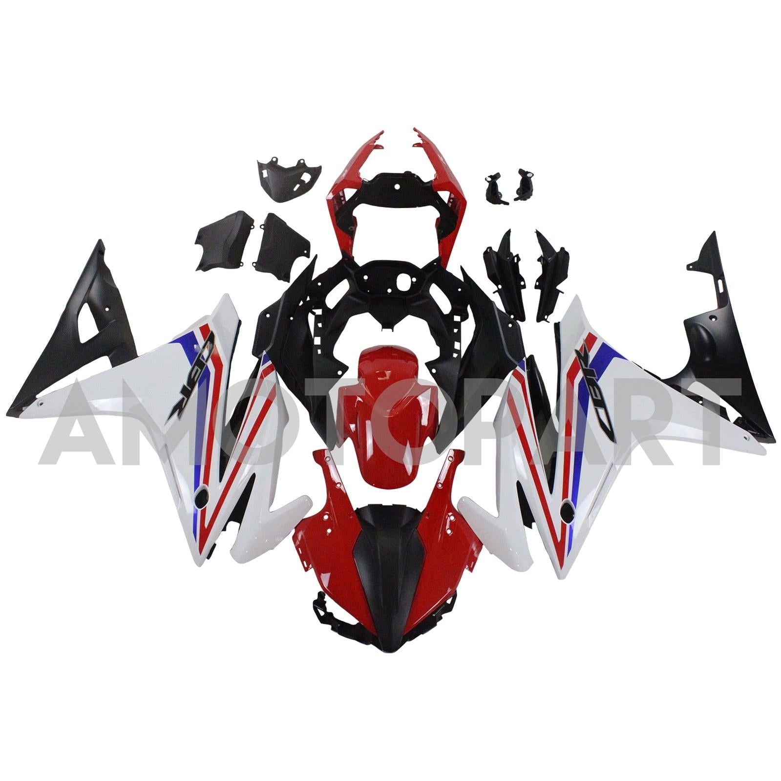 Amotopart 2016-2018 ホンダ CBR500R フェアリング ホワイト&レッド キット