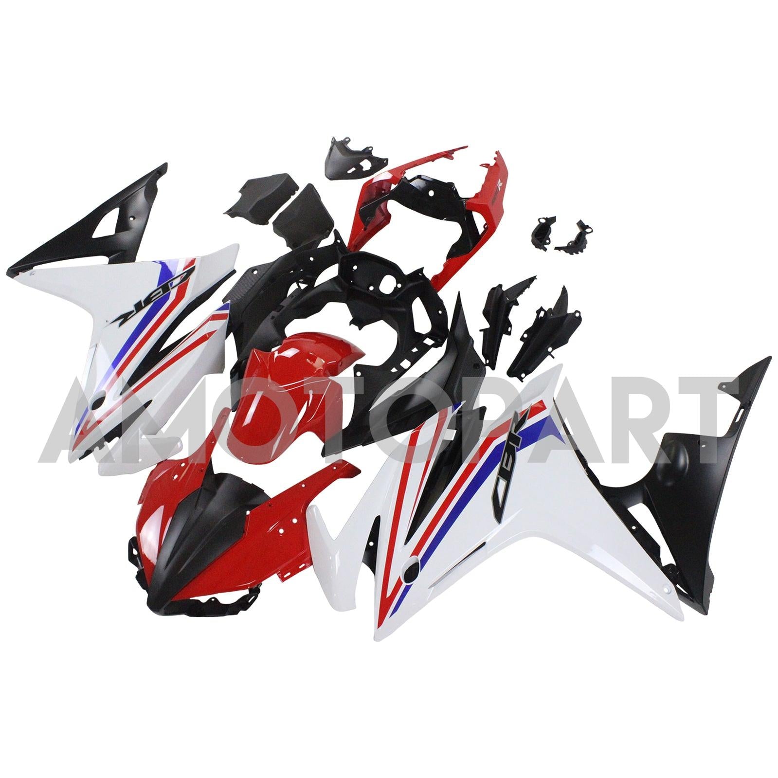 Amotopart 2016-2018 ホンダ CBR500R フェアリング ホワイト&レッド キット