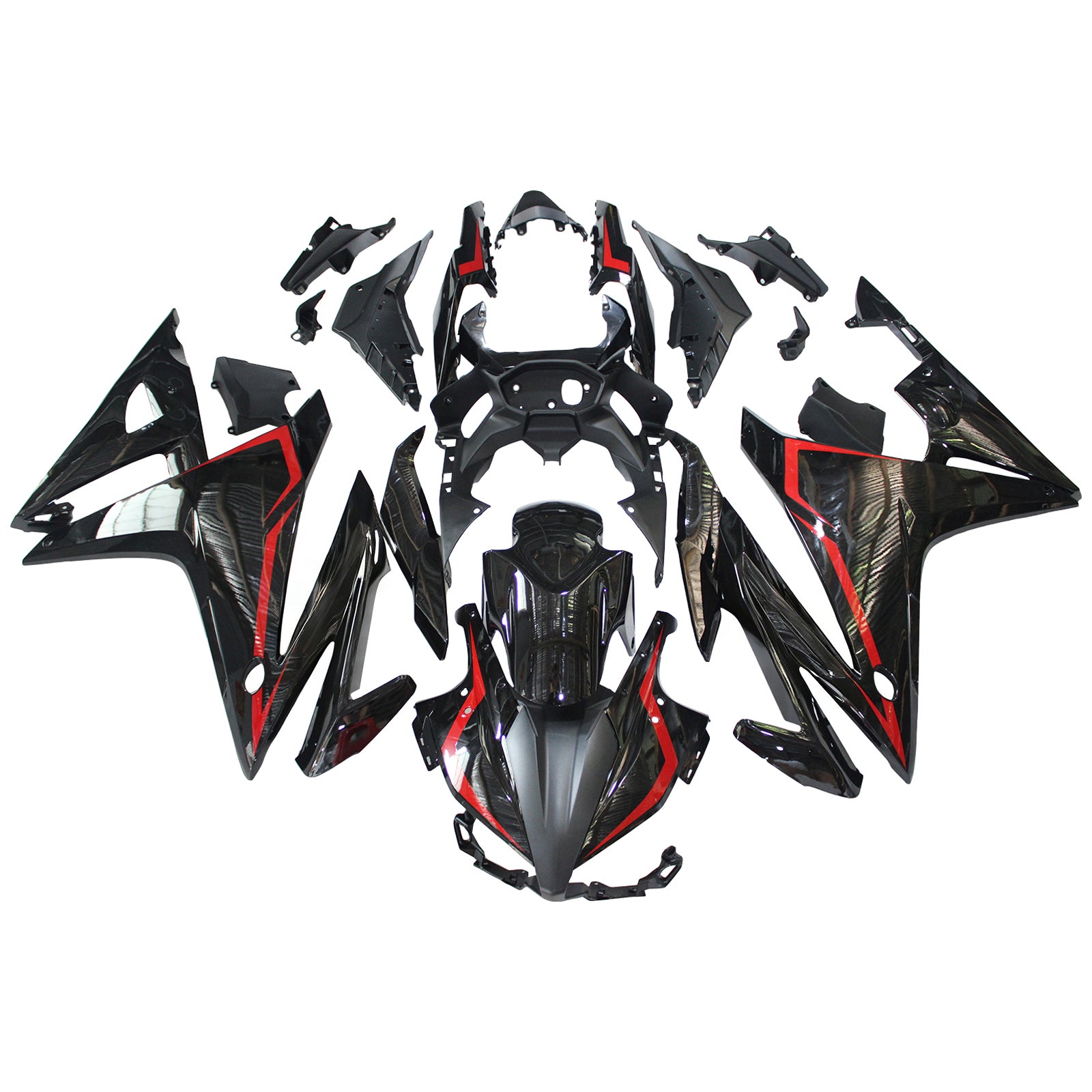 Amotopart 2016-2018 Honda CBR500R Black Red Fairing Kit