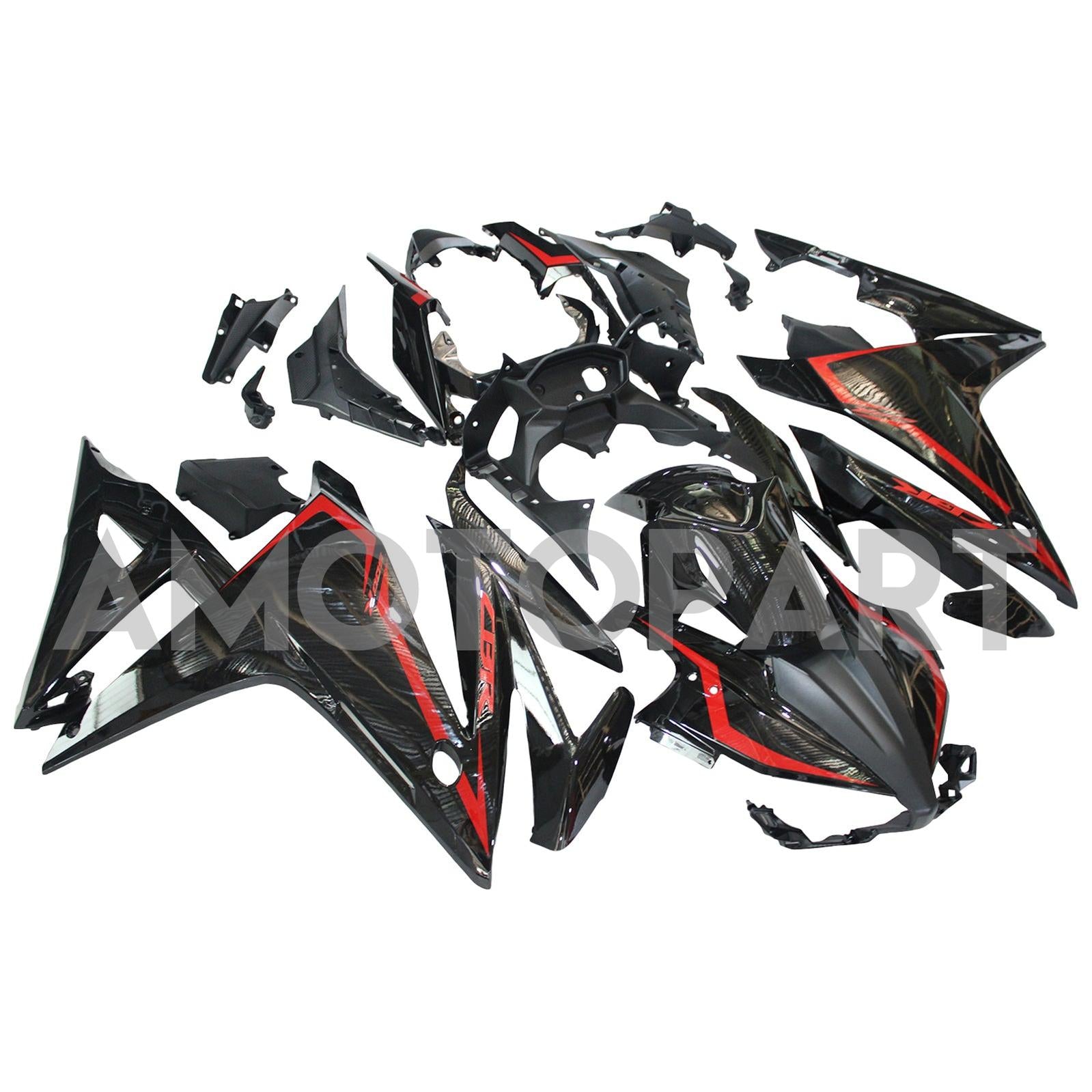 Amotopart 2016-2018 Honda CBR500R Schwarzes Rotverkleidungskit