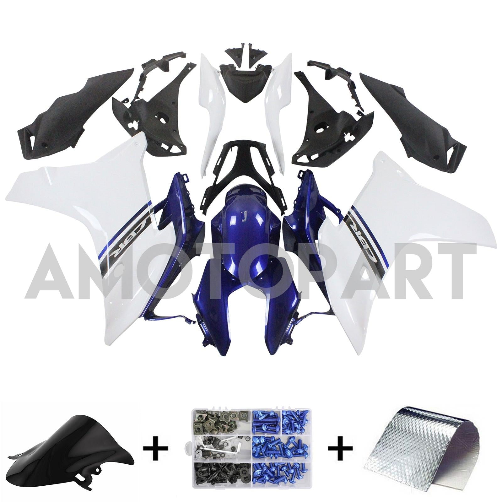 Amotopart 2011-2013 CBR600F Honda Blue & White Fairing Kit