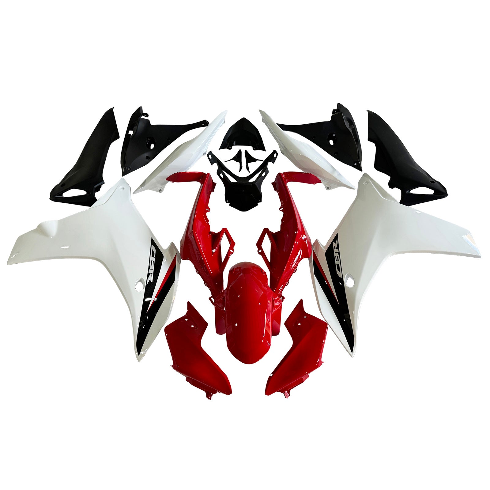 Amotopart Verkleidung für Honda CBR600F (2011–2013), Weiß&Rotes Trikot
