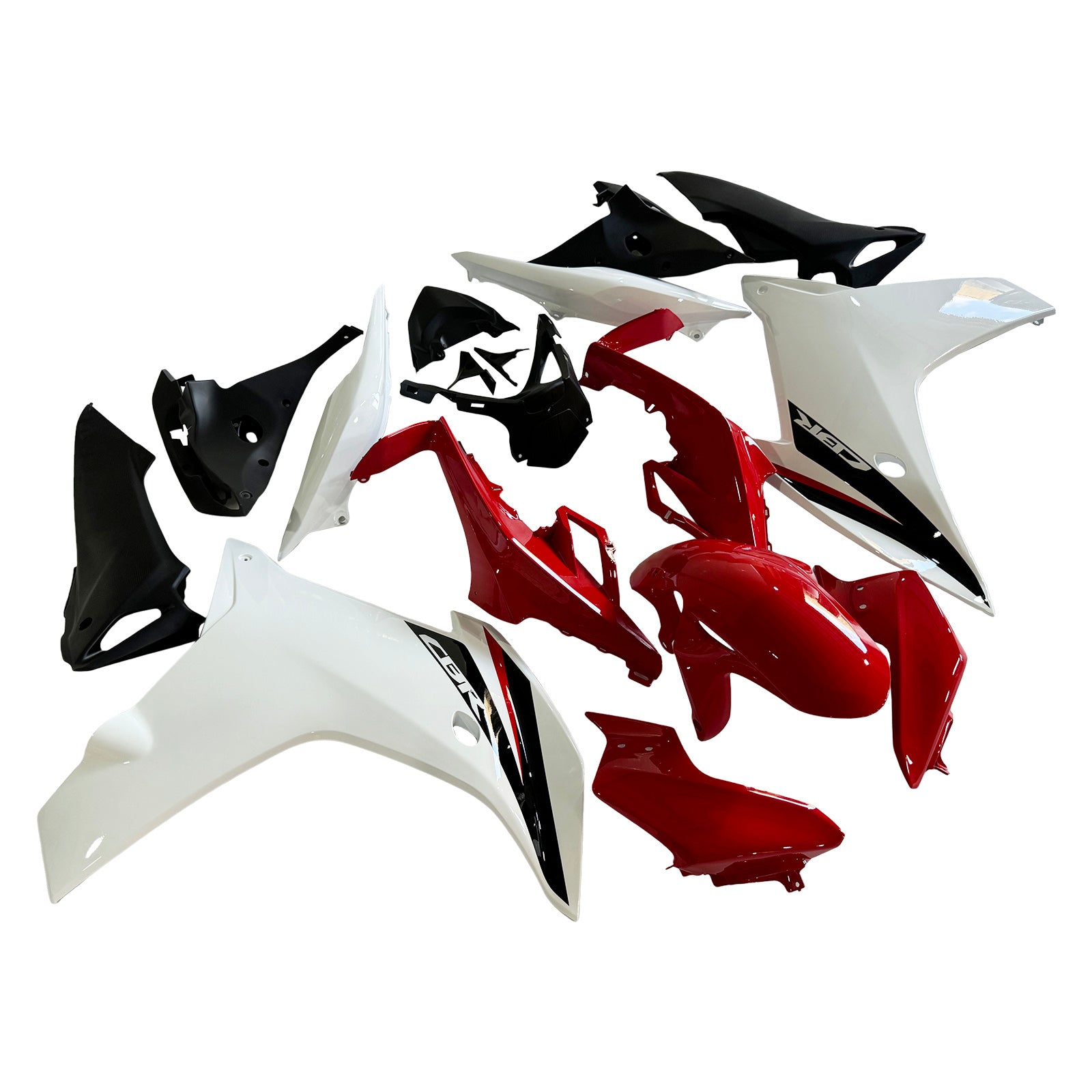 Amotopart Verkleidung für Honda CBR600F (2011–2013), Weiß&Rotes Trikot