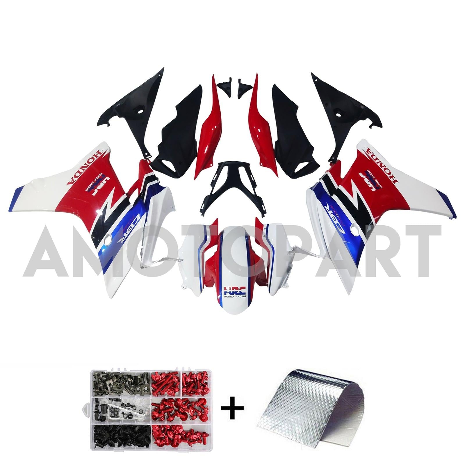 Amotopart 2013-2015 Honda CBR500R Black White Fairing Kit
