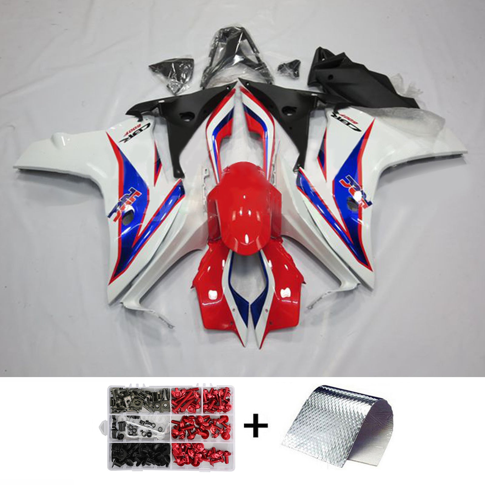 Amotopart 2011-2013 CBR600F Honda Bleu&Kit de carénage rouge Style1