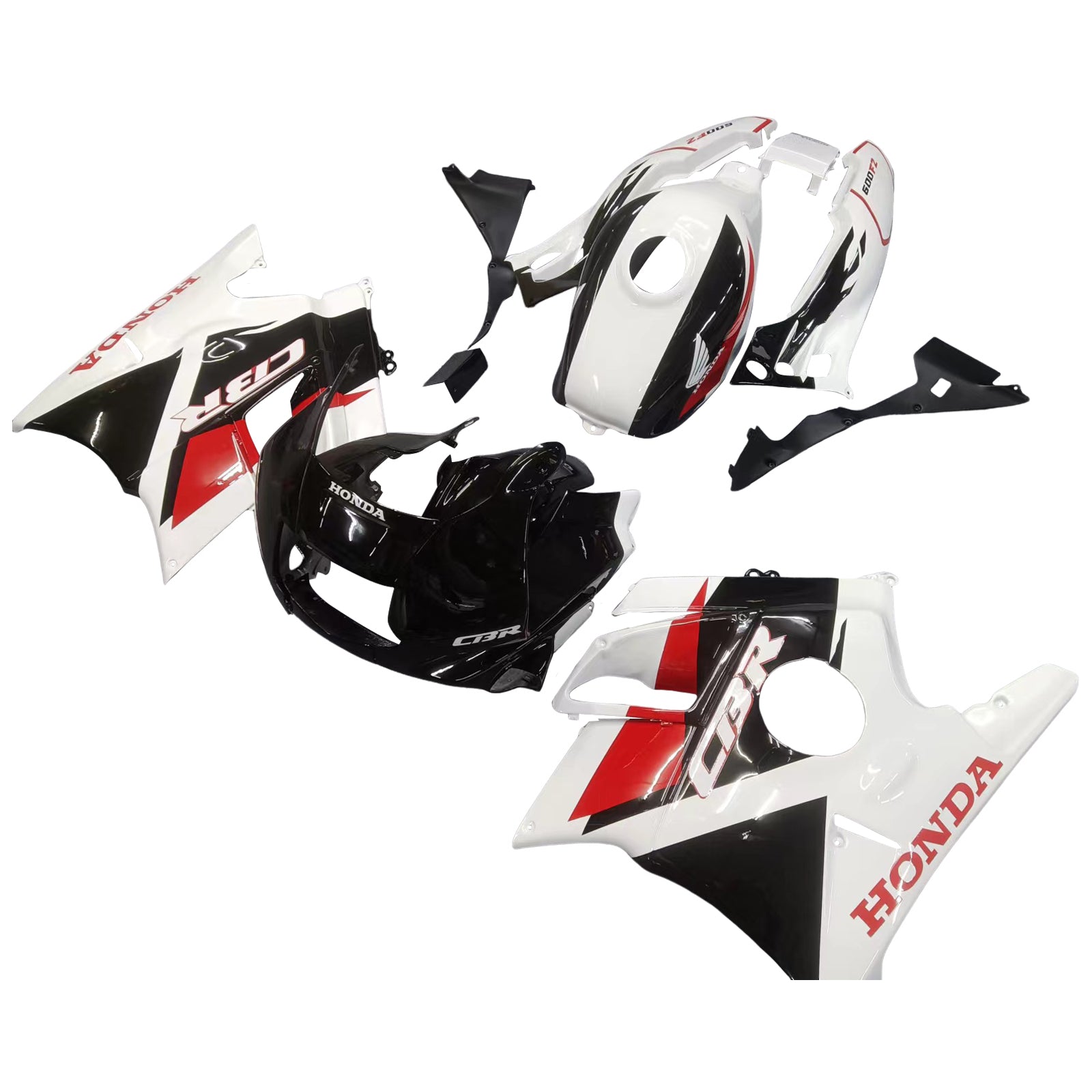 Amotopart 1991-1994 Honda CBR600 F2 Fairing White&Black Kit