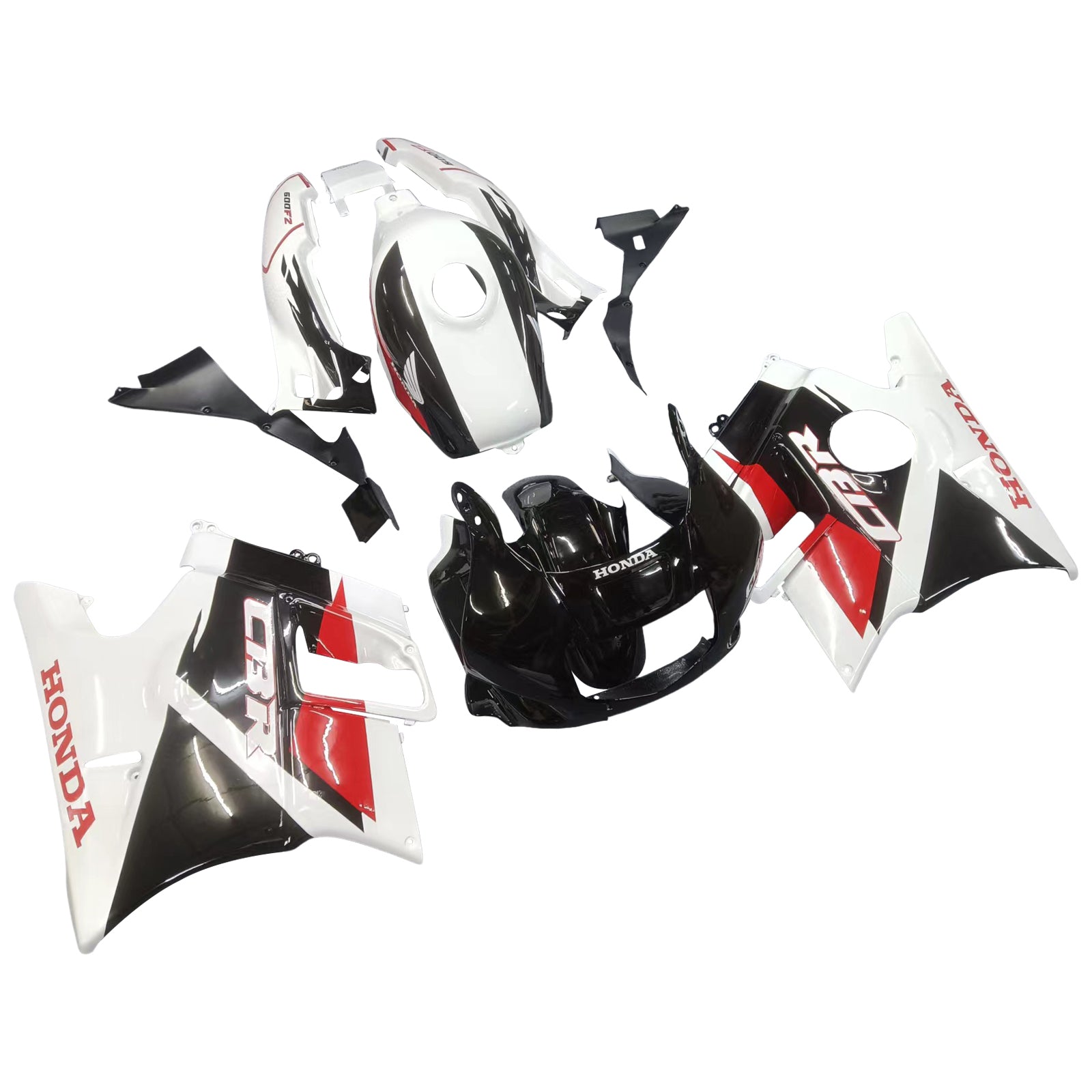 Amotopart 1991-1994 Honda CBR600 F2 Fairing White&Black Kit