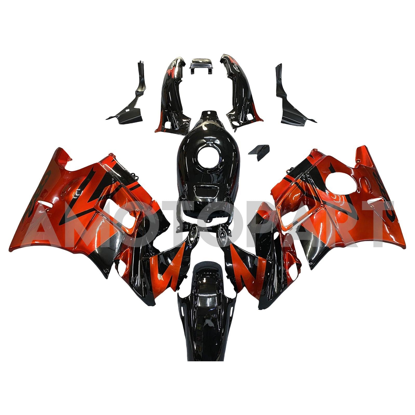 Amotopart 1991-1994 Honda CBR600 F2 Fairing Dark Orange&Black Kit