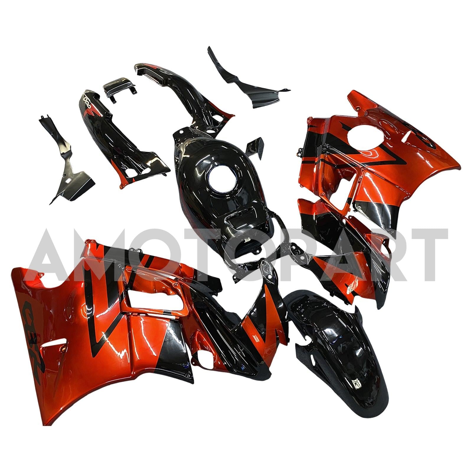 Amotopart 1991-1994 Honda CBR600 F2 Fairing Dark Orange&Black Kit