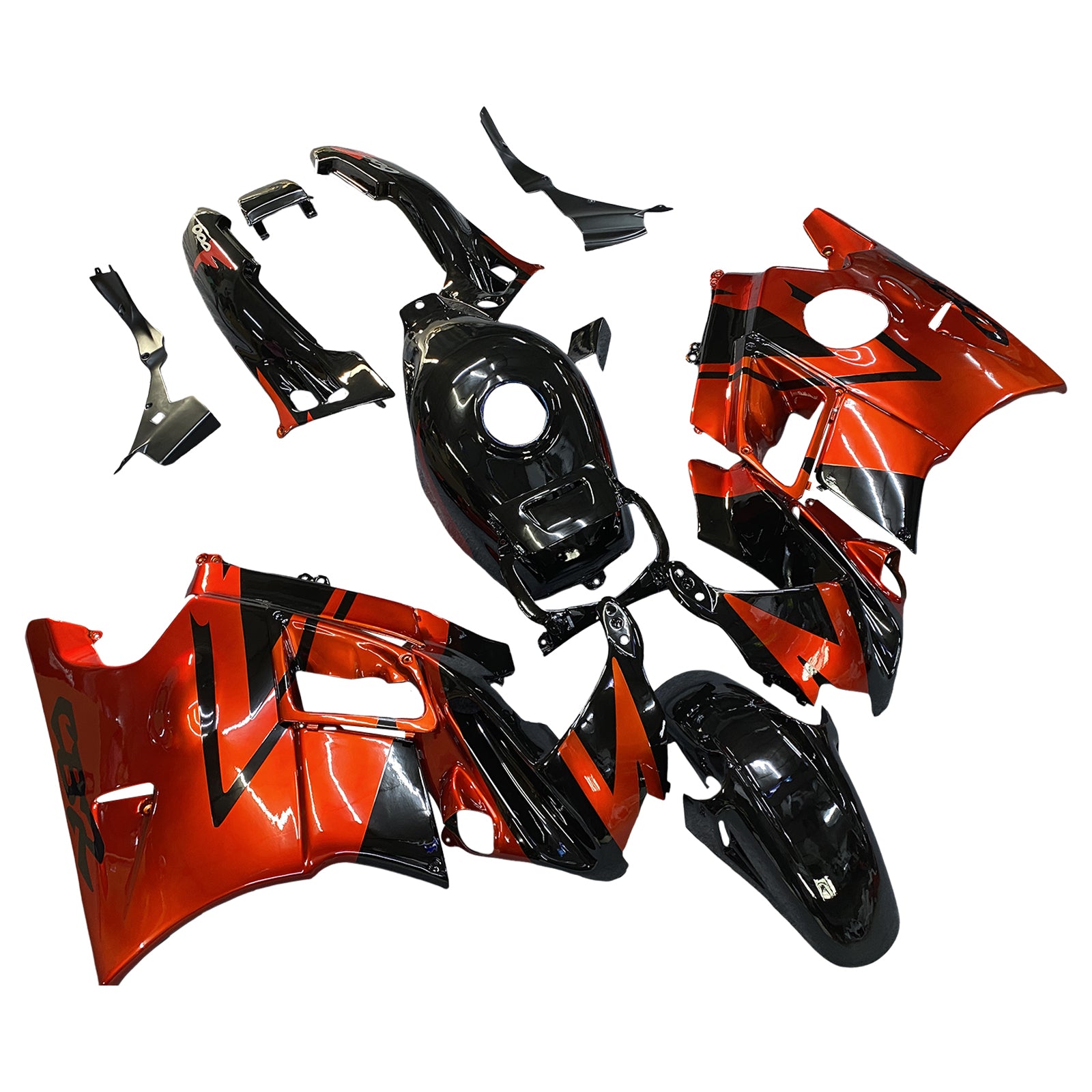 Amotopart 1991-1994 Honda CBR600 F2 Fairing Dark Orange & Black Kit