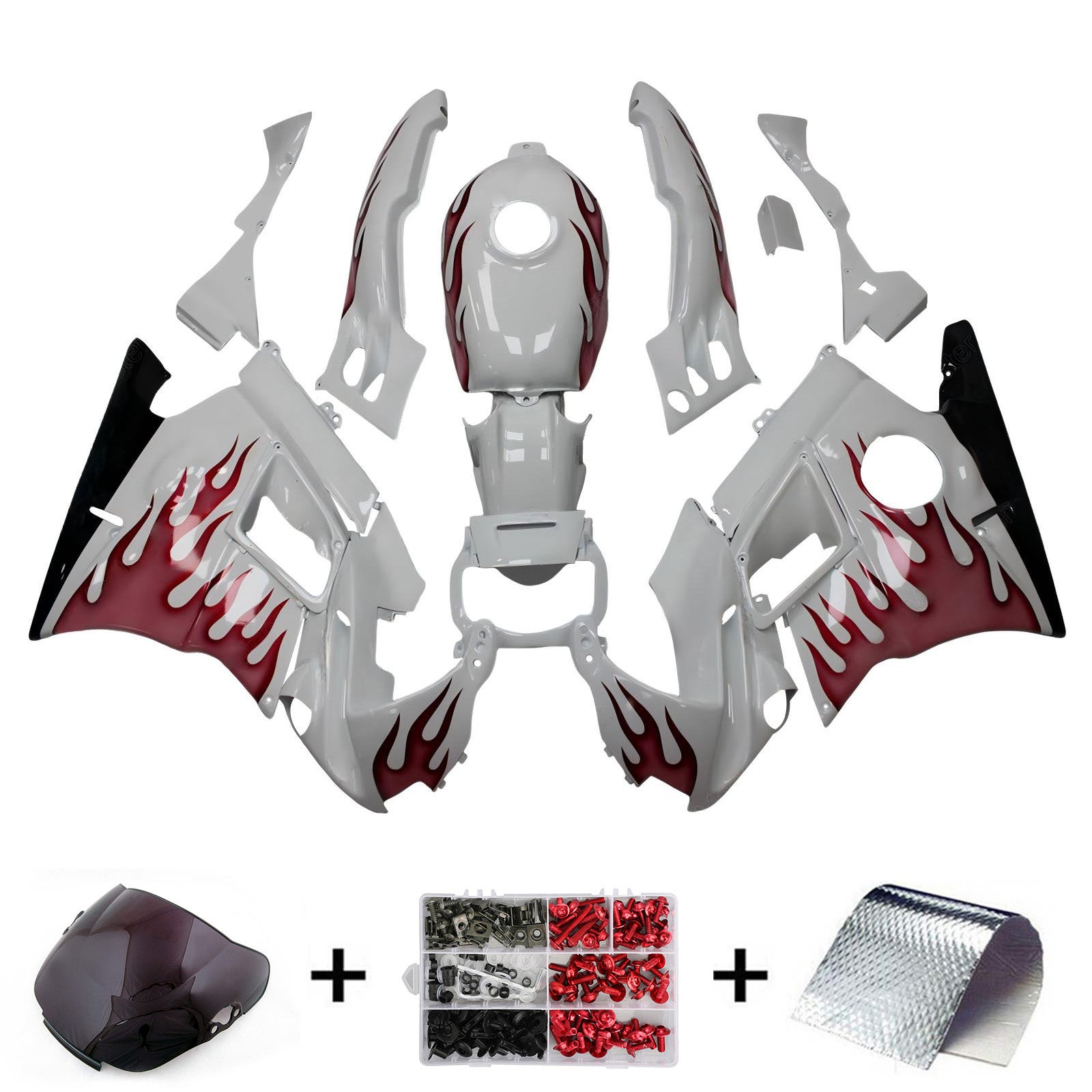 Amotopart 1991-1994 Honda CBR600 F2 Kit de carenado blanco